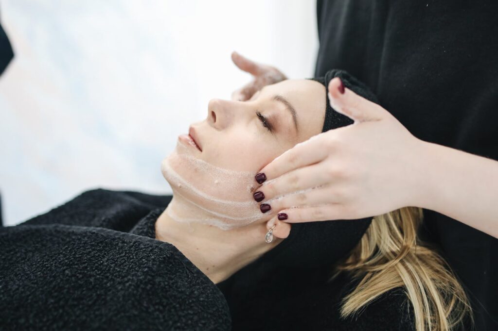 women getting a facial at bespoke