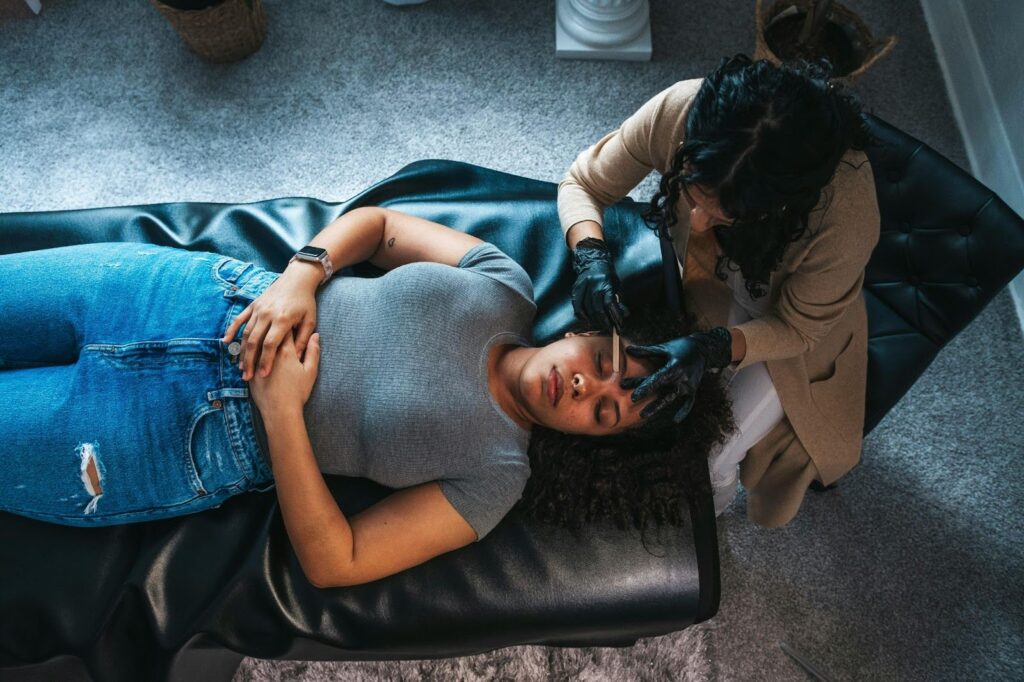 Woman getting microdermabrasion in Alameda, CA